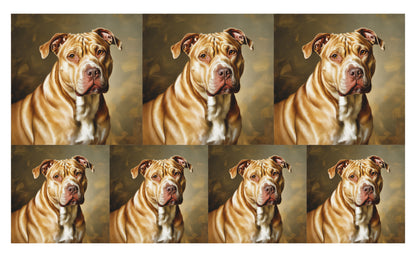 DecoCraft - Scenic Tiles Series - Oil Painting Pets - Pitbull - Tan