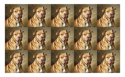 DecoCraft - Scenic Tiles Series - Oil Painting Pets - Pitbull - Tan