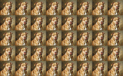 DecoCraft - Scenic Tiles Series - Oil Painting Pets - Pitbull - Tan
