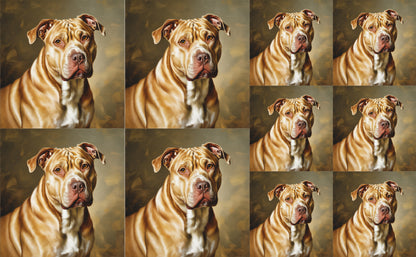 DecoCraft - Scenic Tiles Series - Oil Painting Pets - Pitbull - Tan