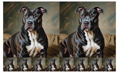 DecoCraft - Scenic Tiles Series - Oil Painting Pets - Pitbull - Black