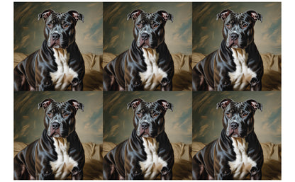 DecoCraft - Scenic Tiles Series - Oil Painting Pets - Pitbull - Black