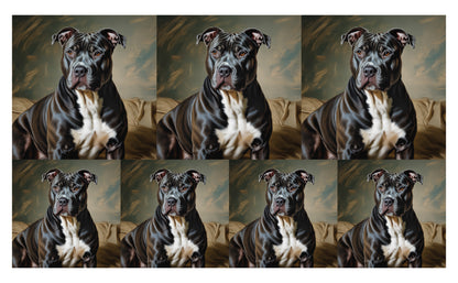 DecoCraft - Scenic Tiles Series - Oil Painting Pets - Pitbull - Black
