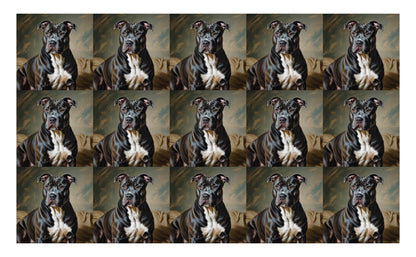 DecoCraft - Scenic Tiles Series - Oil Painting Pets - Pitbull - Black
