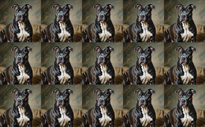 DecoCraft - Scenic Tiles Series - Oil Painting Pets - Pitbull - Black