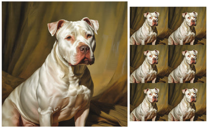 DecoCraft - Scenic Tiles Series - Oil Painting Pets - Pitbull - White