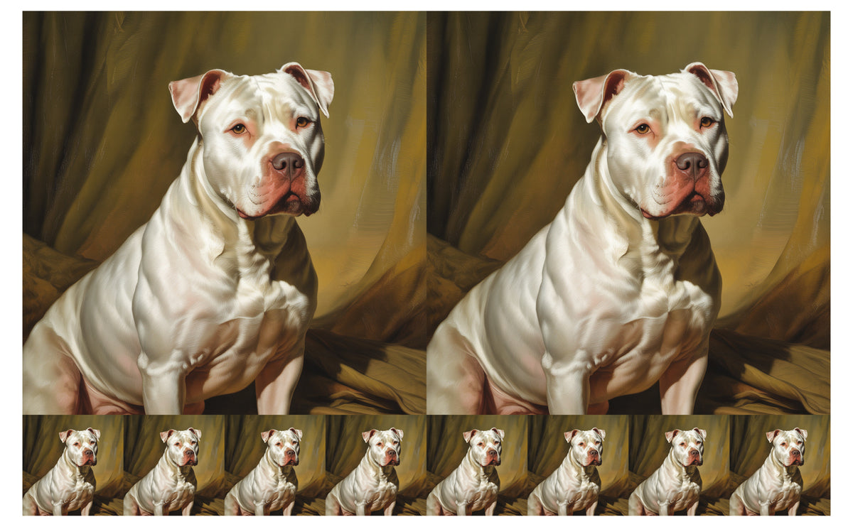 DecoCraft - Scenic Tiles Series - Oil Painting Pets - Pitbull - White