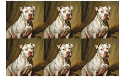 DecoCraft - Scenic Tiles Series - Oil Painting Pets - Pitbull - White