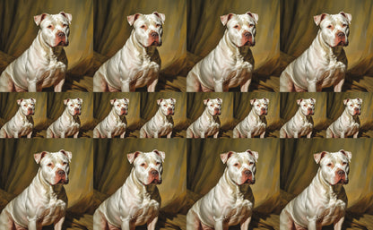 DecoCraft - Scenic Tiles Series - Oil Painting Pets - Pitbull - White