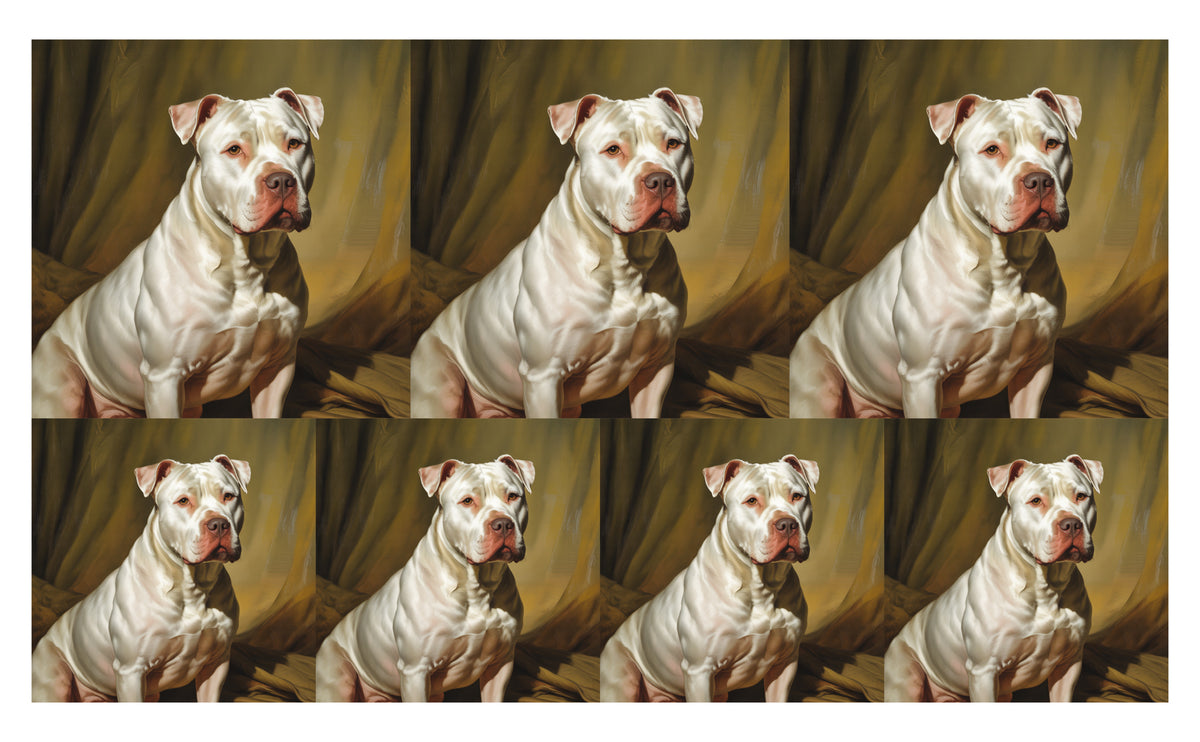 DecoCraft - Scenic Tiles Series - Oil Painting Pets - Pitbull - White