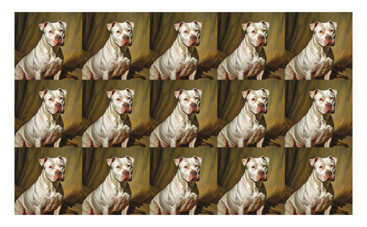 DecoCraft - Scenic Tiles Series - Oil Painting Pets - Pitbull - White
