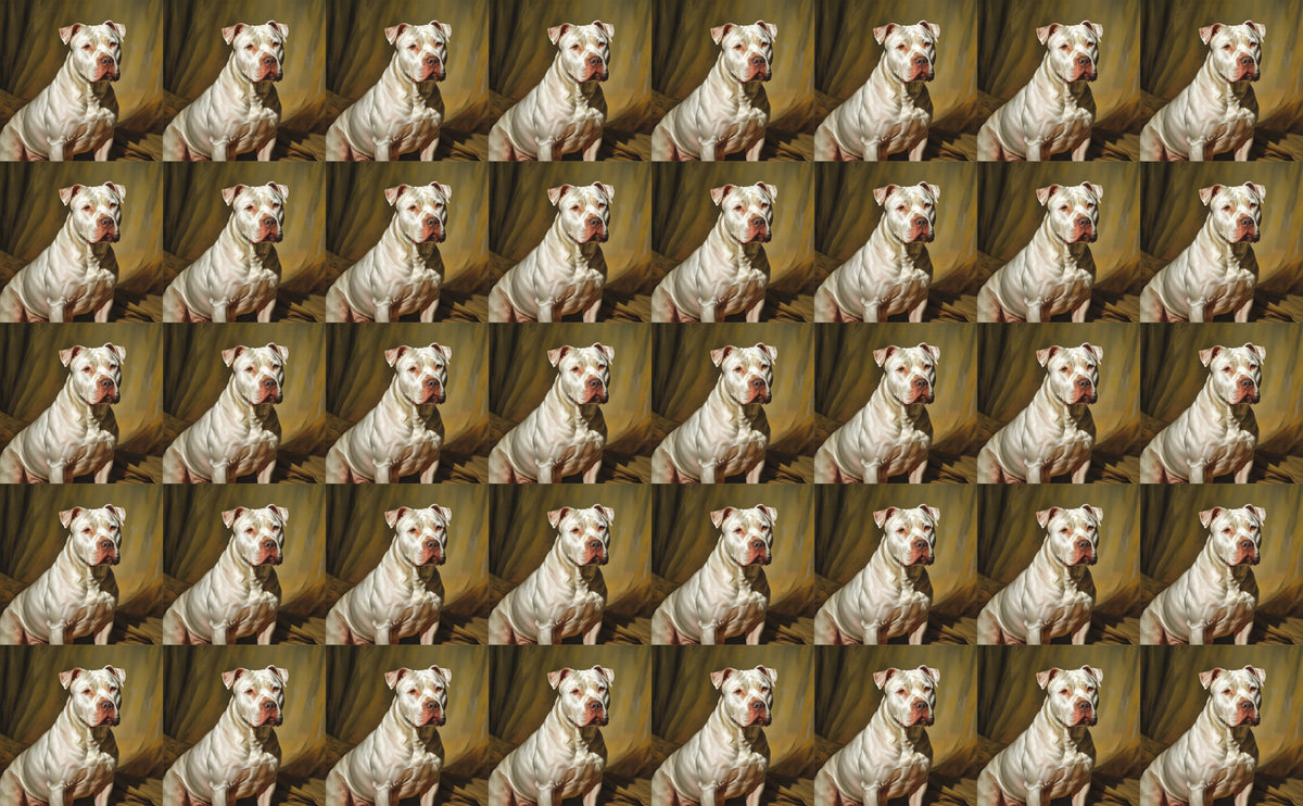DecoCraft - Scenic Tiles Series - Oil Painting Pets - Pitbull - White