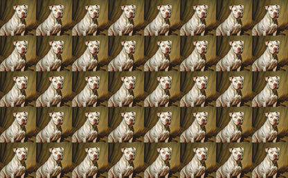 DecoCraft - Scenic Tiles Series - Oil Painting Pets - Pitbull - White