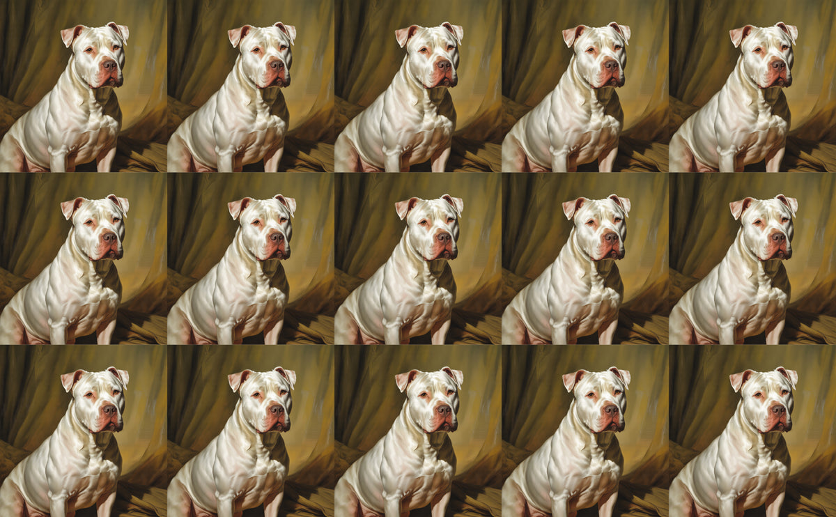 DecoCraft - Scenic Tiles Series - Oil Painting Pets - Pitbull - White