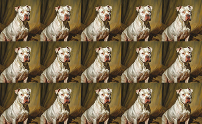DecoCraft - Scenic Tiles Series - Oil Painting Pets - Pitbull - White