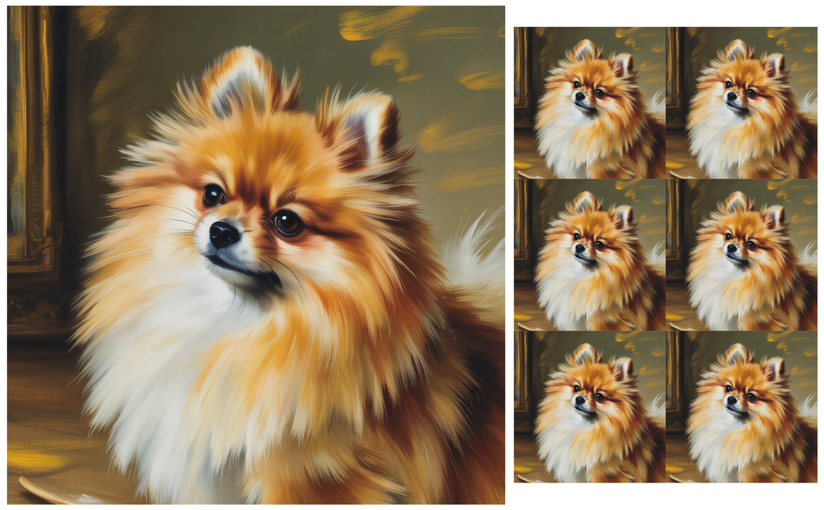 DecoCraft - Scenic Tiles Series - Oil Painting Pets - Pomeranian