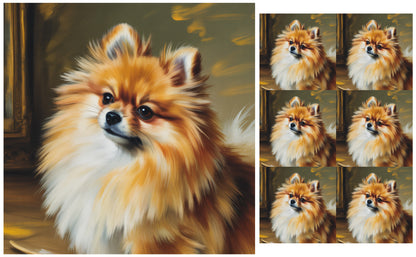 DecoCraft - Scenic Tiles Series - Oil Painting Pets - Pomeranian
