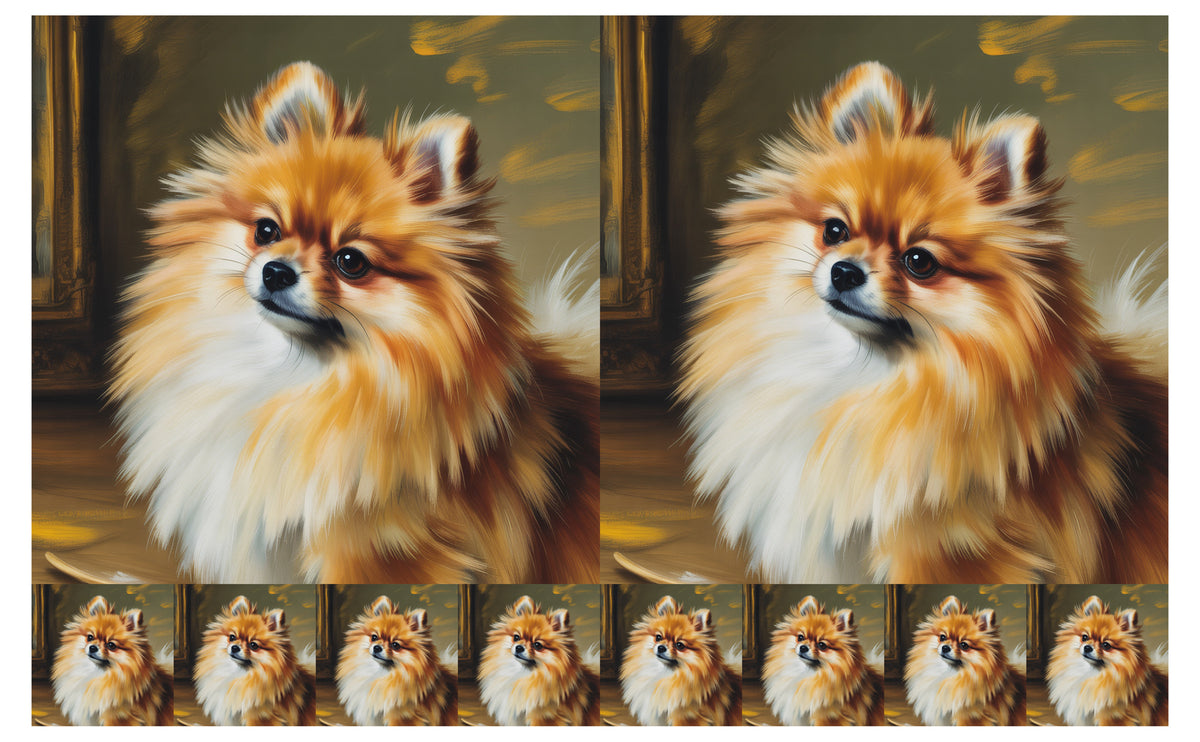 DecoCraft - Scenic Tiles Series - Oil Painting Pets - Pomeranian