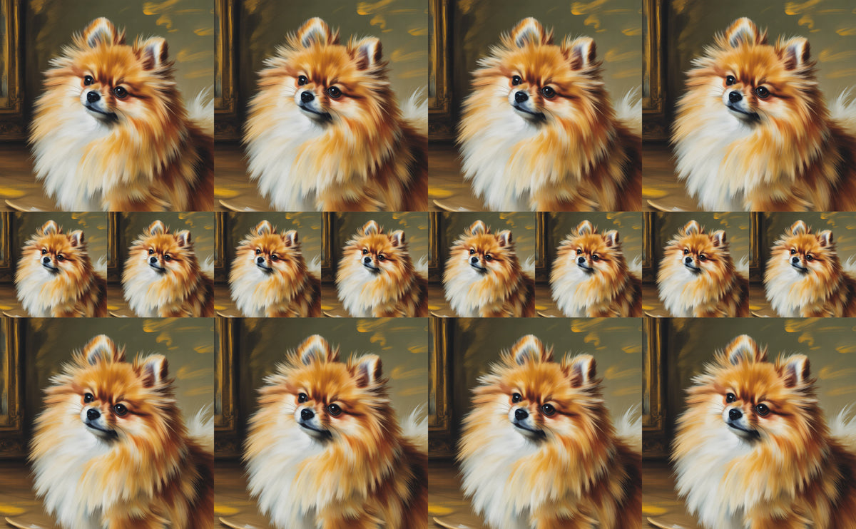 DecoCraft - Scenic Tiles Series - Oil Painting Pets - Pomeranian