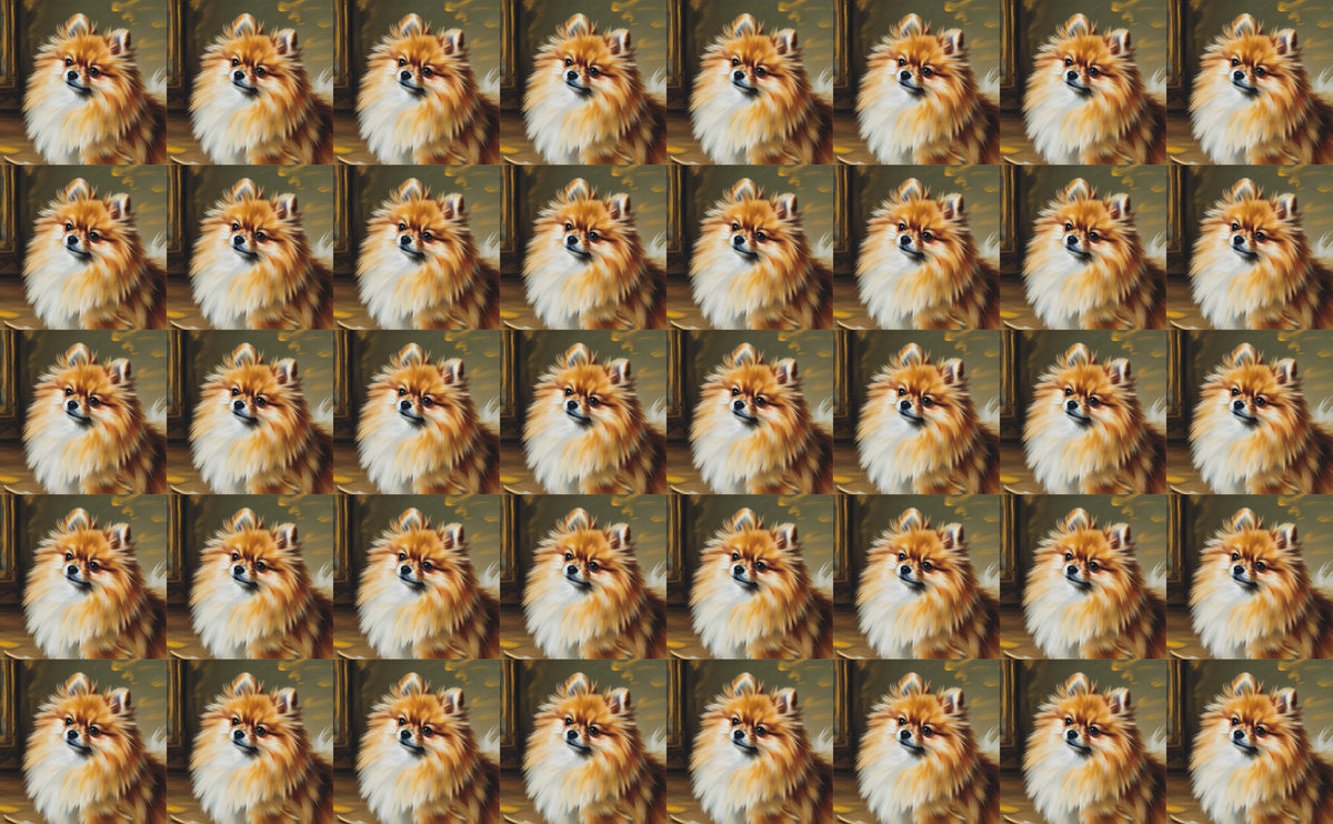 DecoCraft - Scenic Tiles Series - Oil Painting Pets - Pomeranian