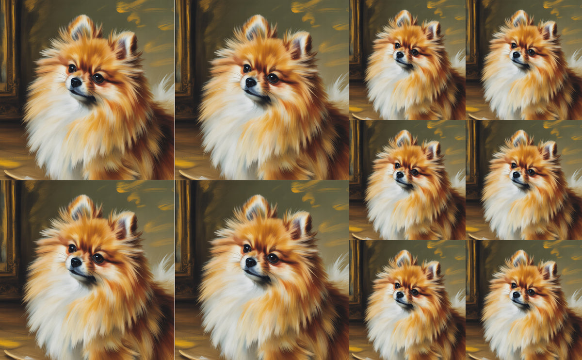 DecoCraft - Scenic Tiles Series - Oil Painting Pets - Pomeranian