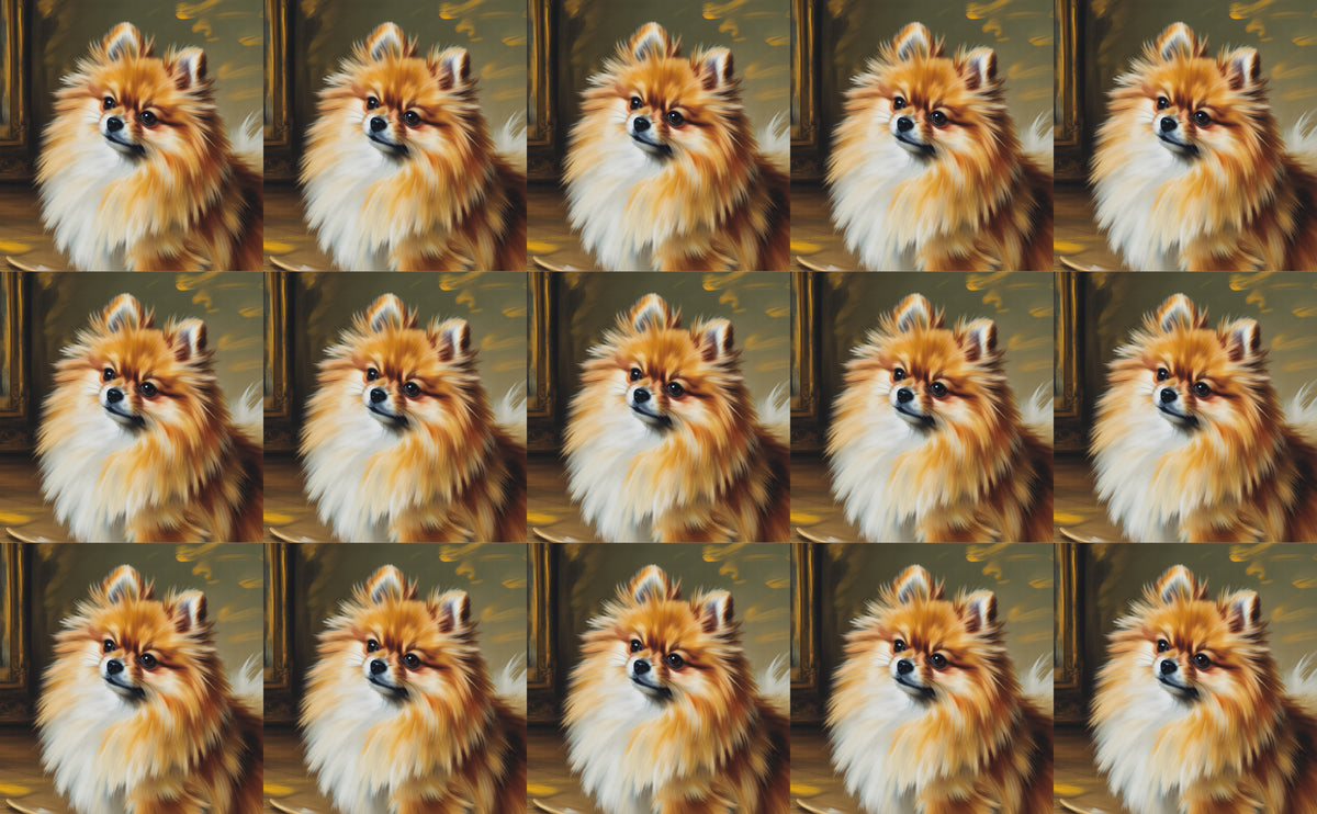 DecoCraft - Scenic Tiles Series - Oil Painting Pets - Pomeranian