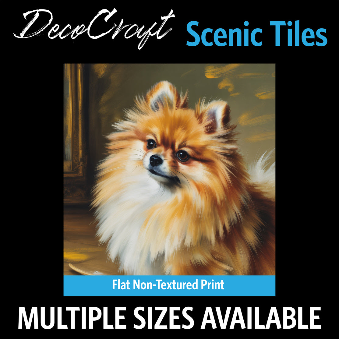 DecoCraft - Scenic Tiles Series - Oil Painting Pets - Pomeranian