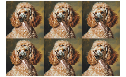 DecoCraft - Scenic Tiles Series - Oil Painting Pets - Poodle - Tan