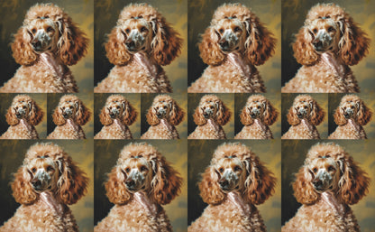 DecoCraft - Scenic Tiles Series - Oil Painting Pets - Poodle - Tan