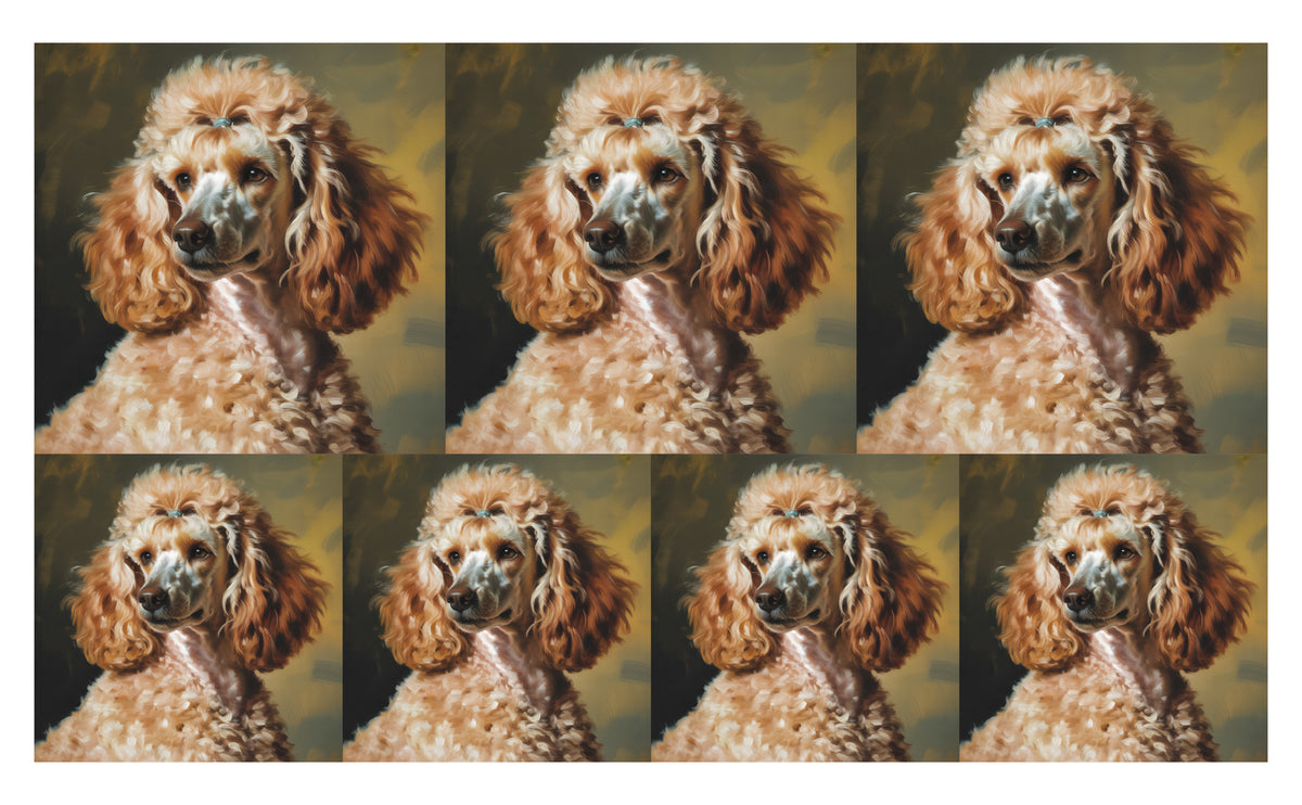 DecoCraft - Scenic Tiles Series - Oil Painting Pets - Poodle - Tan