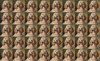 DecoCraft - Scenic Tiles Series - Oil Painting Pets - Poodle - Tan
