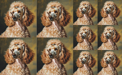 DecoCraft - Scenic Tiles Series - Oil Painting Pets - Poodle - Tan