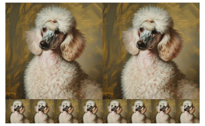DecoCraft - Scenic Tiles Series - Oil Painting Pets - Poodle - White