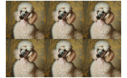 DecoCraft - Scenic Tiles Series - Oil Painting Pets - Poodle - White