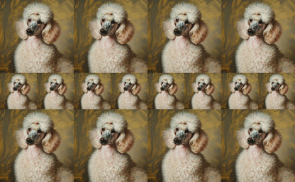 DecoCraft - Scenic Tiles Series - Oil Painting Pets - Poodle - White