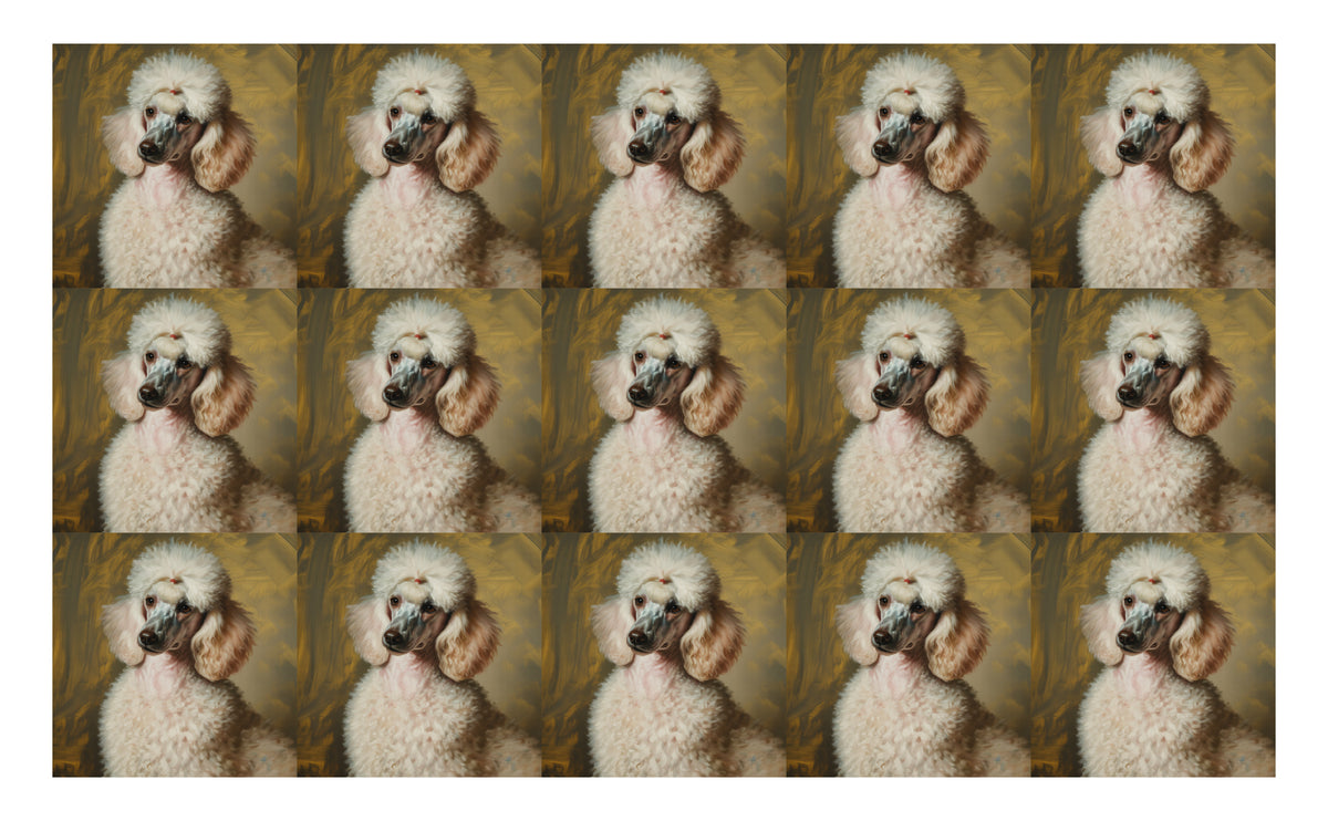 DecoCraft - Scenic Tiles Series - Oil Painting Pets - Poodle - White