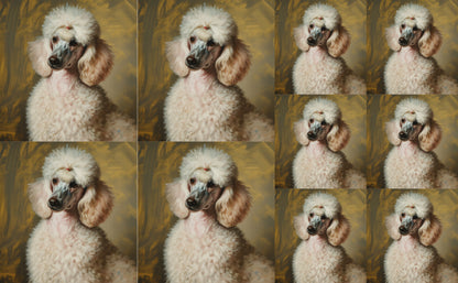 DecoCraft - Scenic Tiles Series - Oil Painting Pets - Poodle - White
