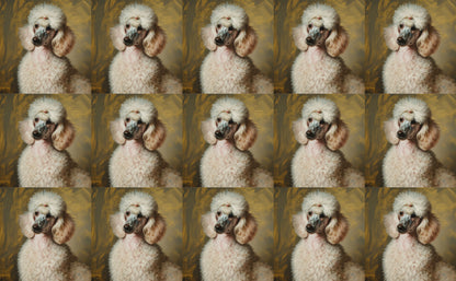 DecoCraft - Scenic Tiles Series - Oil Painting Pets - Poodle - White