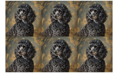 DecoCraft - Scenic Tiles Series - Oil Painting Pets - Poodle - Black