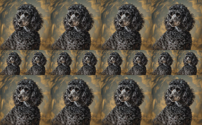 DecoCraft - Scenic Tiles Series - Oil Painting Pets - Poodle - Black