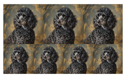 DecoCraft - Scenic Tiles Series - Oil Painting Pets - Poodle - Black