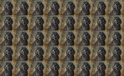 DecoCraft - Scenic Tiles Series - Oil Painting Pets - Poodle - Black
