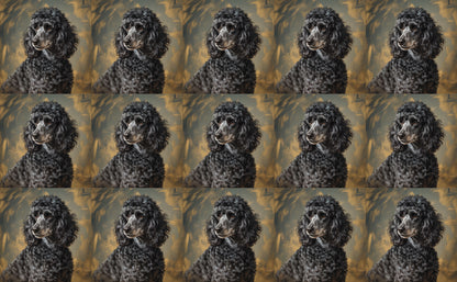 DecoCraft - Scenic Tiles Series - Oil Painting Pets - Poodle - Black