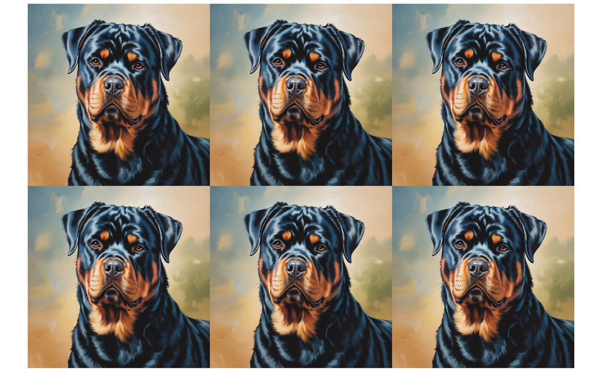 DecoCraft - Scenic Tiles Series - Oil Painting Pets - Rottweiler