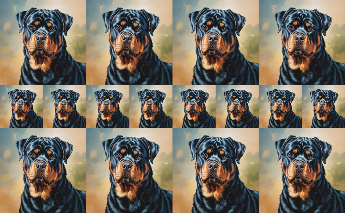 DecoCraft - Scenic Tiles Series - Oil Painting Pets - Rottweiler