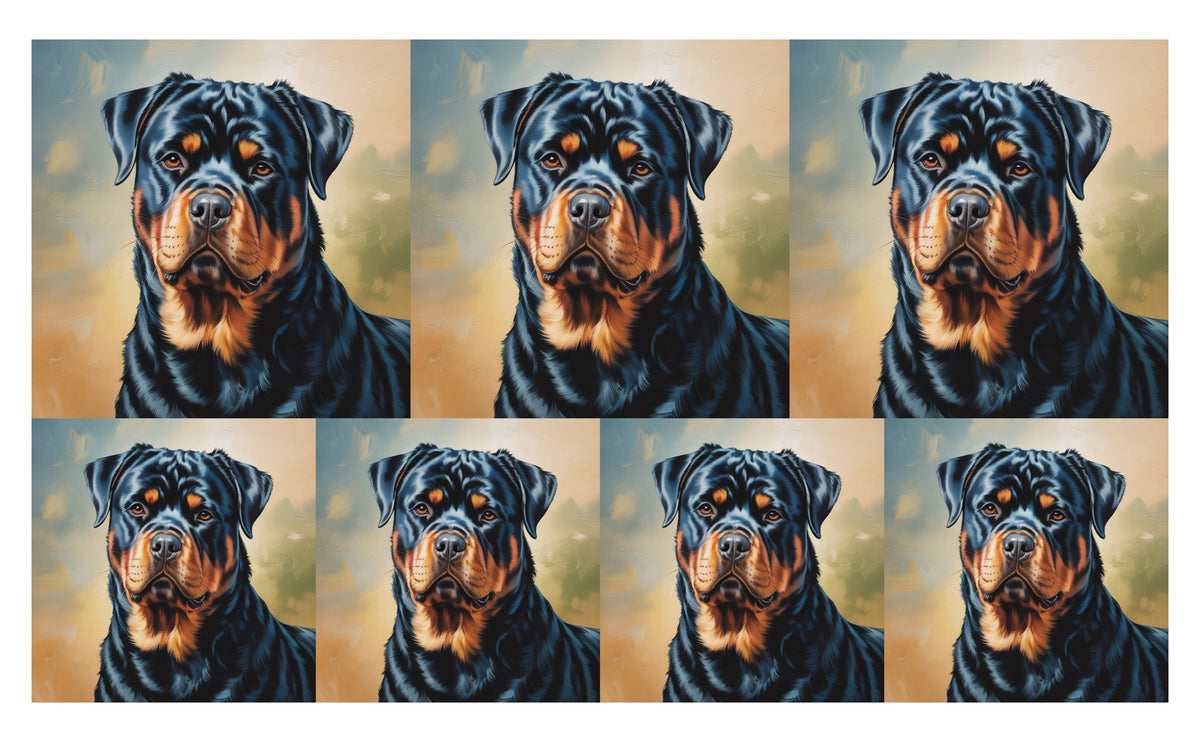 DecoCraft - Scenic Tiles Series - Oil Painting Pets - Rottweiler
