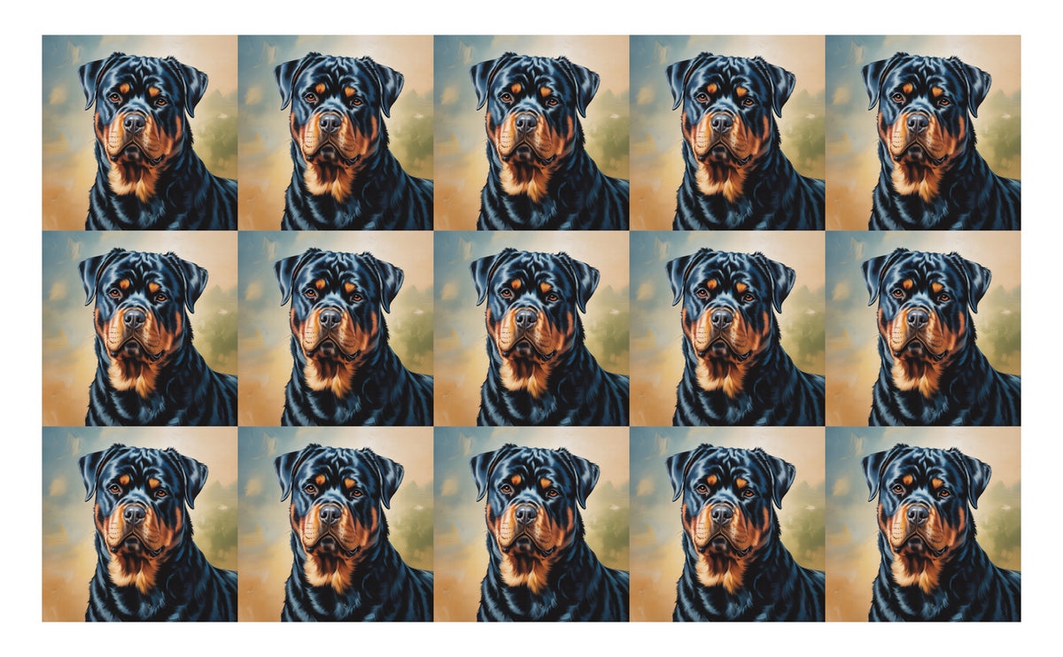 DecoCraft - Scenic Tiles Series - Oil Painting Pets - Rottweiler