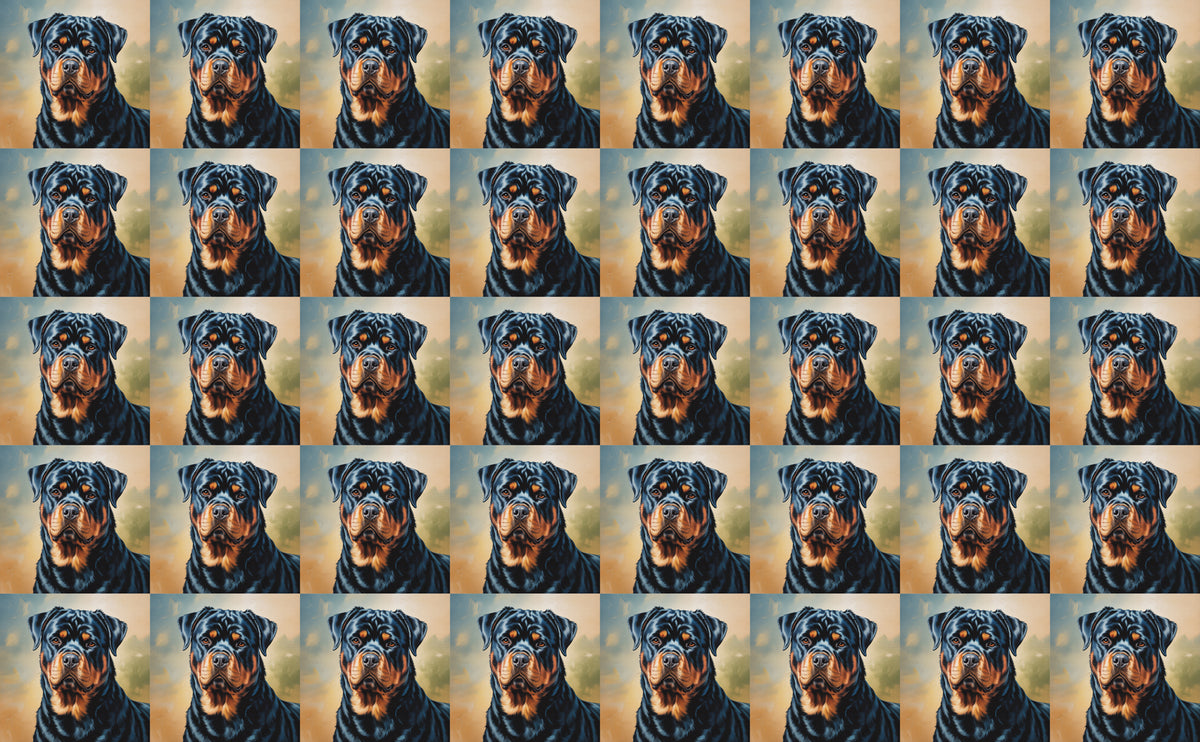 DecoCraft - Scenic Tiles Series - Oil Painting Pets - Rottweiler