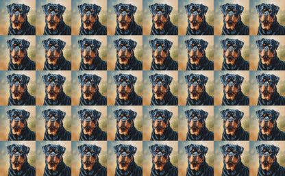 DecoCraft - Scenic Tiles Series - Oil Painting Pets - Rottweiler