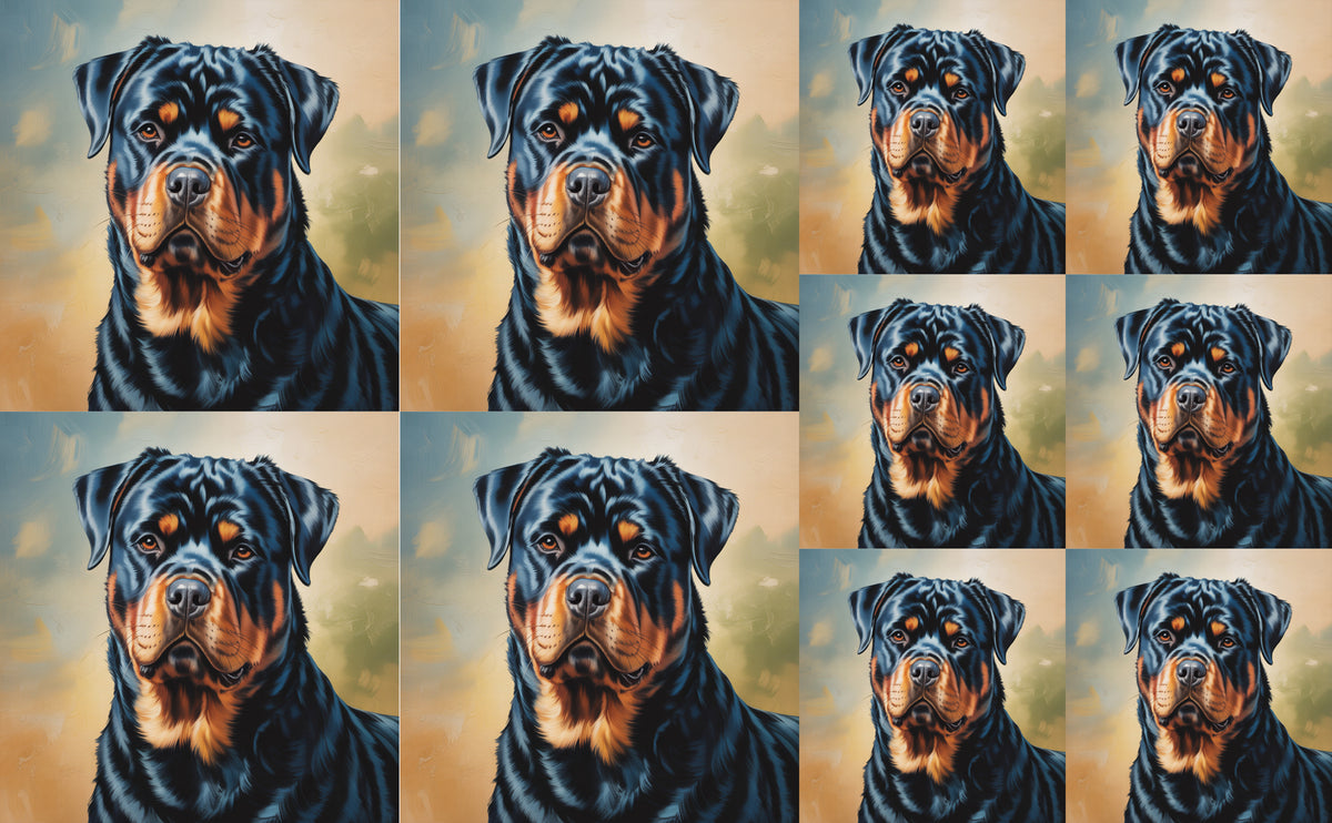 DecoCraft - Scenic Tiles Series - Oil Painting Pets - Rottweiler